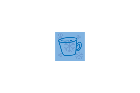 A Blue Snow Christmas Cup Icon for Warm Winter Graphics