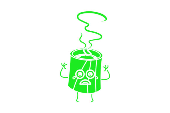 A Kawaii Green Coffee Cup Icon for Engaging Blog Graphics