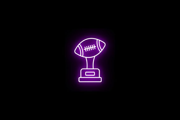 A Neon Rugby Trophy Icon for Vibrant Graphics and Branding