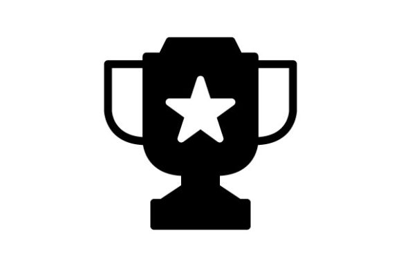 An Award Cup Glyph Icon for Premium Branding & Packaging