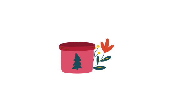 Christmas Cup Tree Graphics for Editorial Illustrations