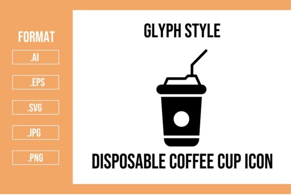 Disposable Coffee Cup Glyph Icon: A Graphic Design Asset Review