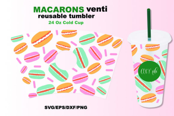 Macarons Cold Cup Wrap for Venti Tumblers & Graphics
