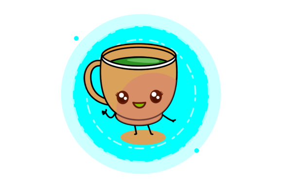 Using Kawaii Coffee Cup Graphics for Brand Personality
